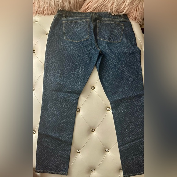 Lauren Ralph Lauren Blue Diamond Print Modern Skinny Medium Wash Size 16 - Picture 4 of 14